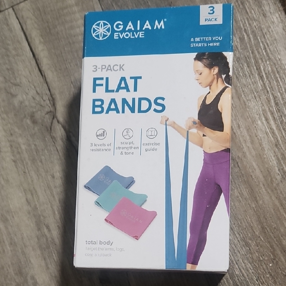 GAIAM Evolve Flat Bands Set - Blue, Green, Pink